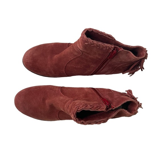 WOMENS MATISSE SPICE RED LUCINDA BOOTS SUEDE FRINGE WESTERN BOOTIES SIZE 8 - Picture 7 of 11